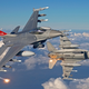 F-16 Fighting Falcons belonging to the 100th Fighter Squadron of the Air National Guard (US Air Force)